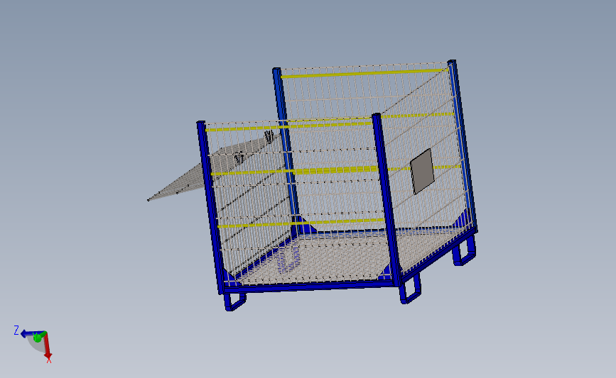 boxe-grillage网格物料框3D图纸 Solidworks设计 主视图