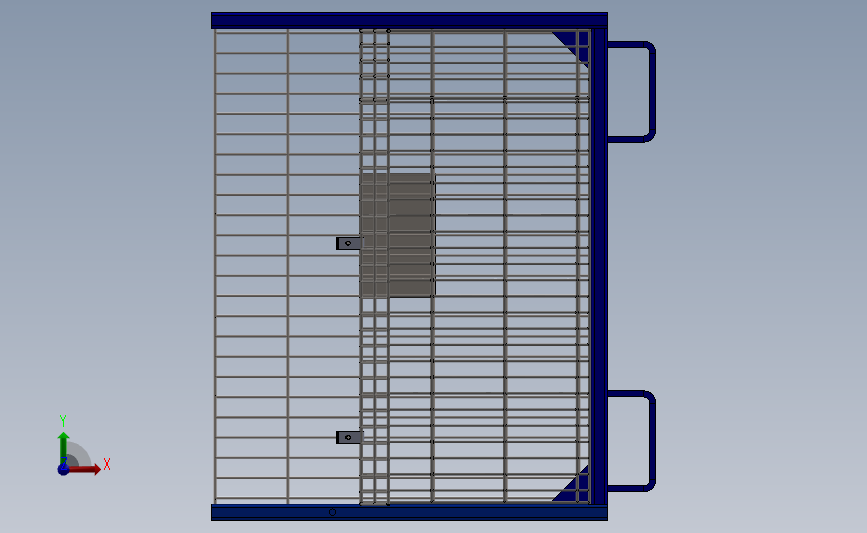boxe-grillage网格物料框3D图纸 Solidworks设计 正面视图