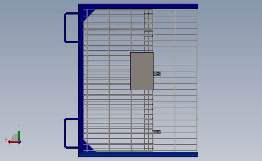 boxe-grillage网格物料框3D图纸 Solidworks设计 背面视图