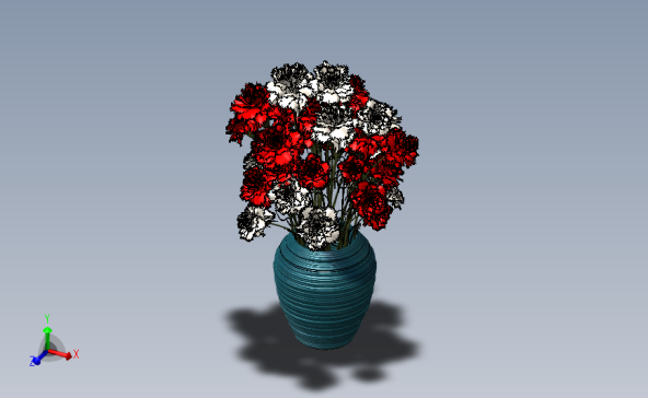 Carnation香石竹植物盆栽模型3D图纸 Solidworks设计