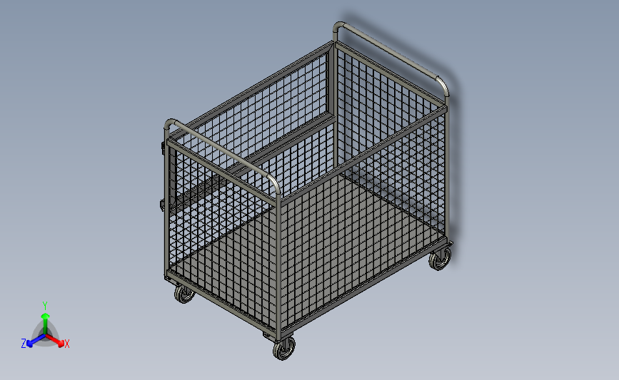 Chariot格栅式手推车3D数模图纸 STEP格式