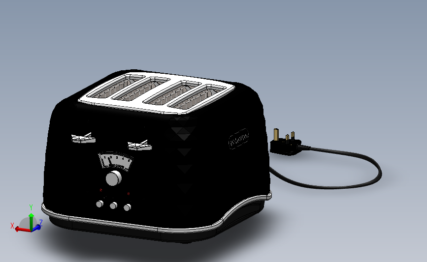 DeLonghi烤面包机3D数模图纸 Solidworks设计