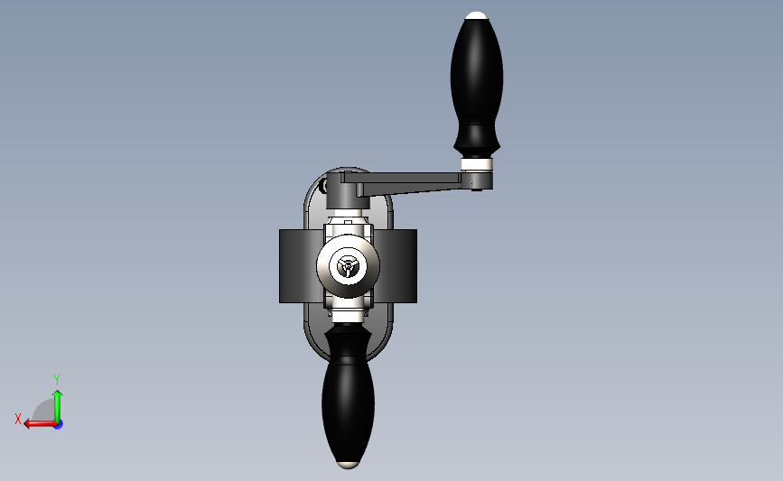 Direll手摇钻孔机3D数模图纸 Solidworks设计 背面视图