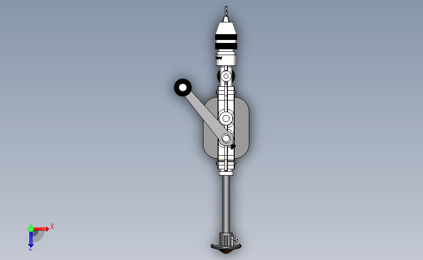 Direll手摇钻孔机3D数模图纸 Solidworks设计 俯视图