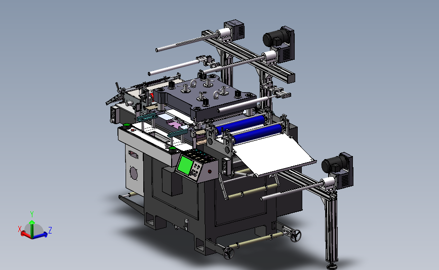 F500中等幅面冲切机3D模型图纸 Solidworks设计