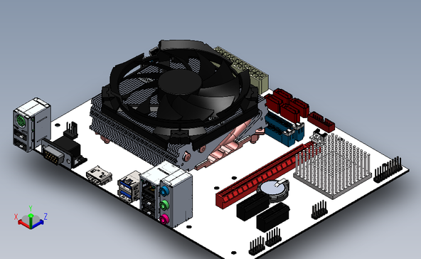 H410 电脑主板模型3D图纸 Solidworks设计