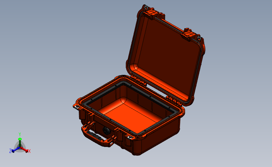 pelican 1400防水安全箱保险箱模型3D图纸 Solidworks设计 附STEP