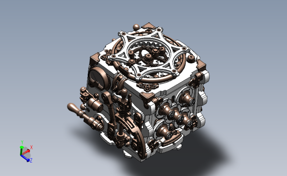 steampunk蒸汽朋克密码箱3D数模图纸 Solidworks设计