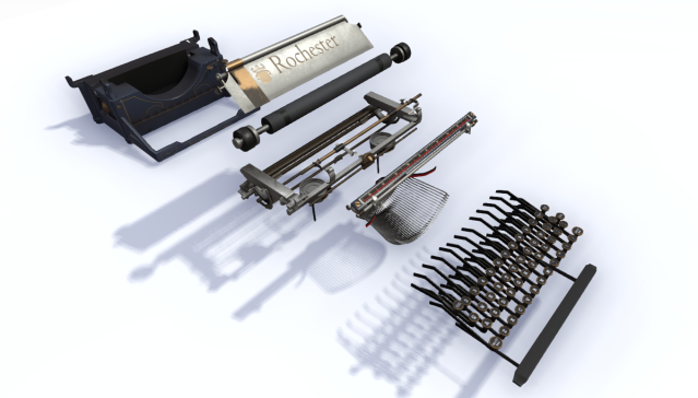 typewriter打字机3D数模图纸 STP格式