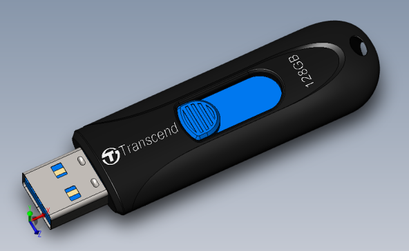 USB Flash Drive U盘模型3D图纸 Solidworks设计 附STEP