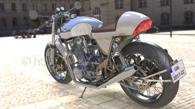 XS650 Cafe Racer摩托车详细模型3D图纸 Solidworks设计