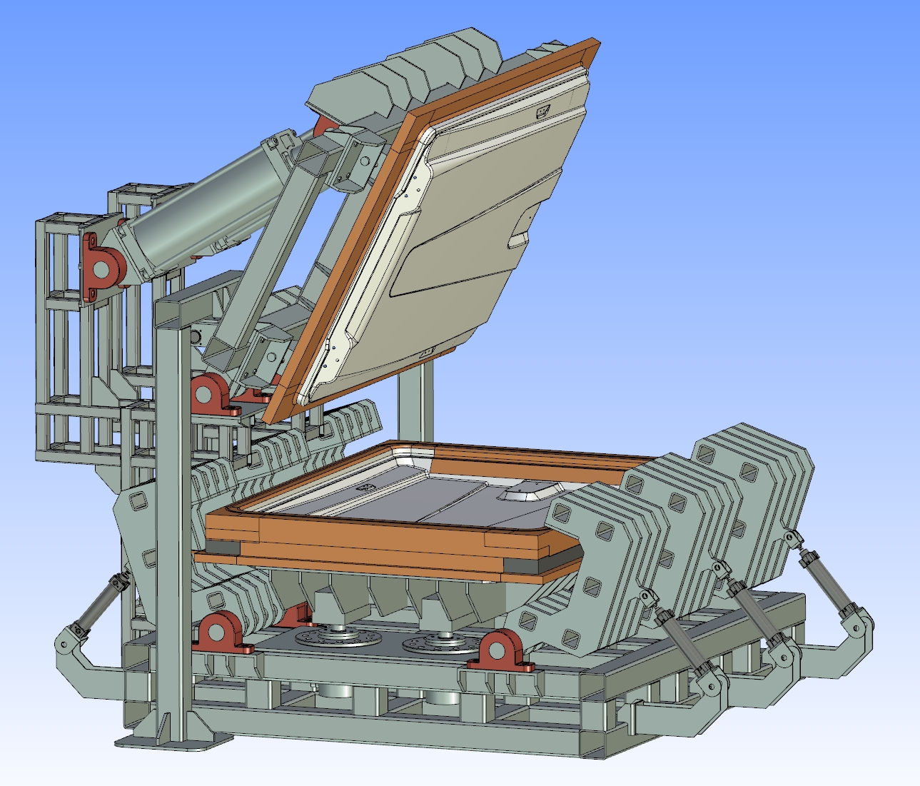 玻璃纤维制品生产用压力机结构3D图纸 x_t格式