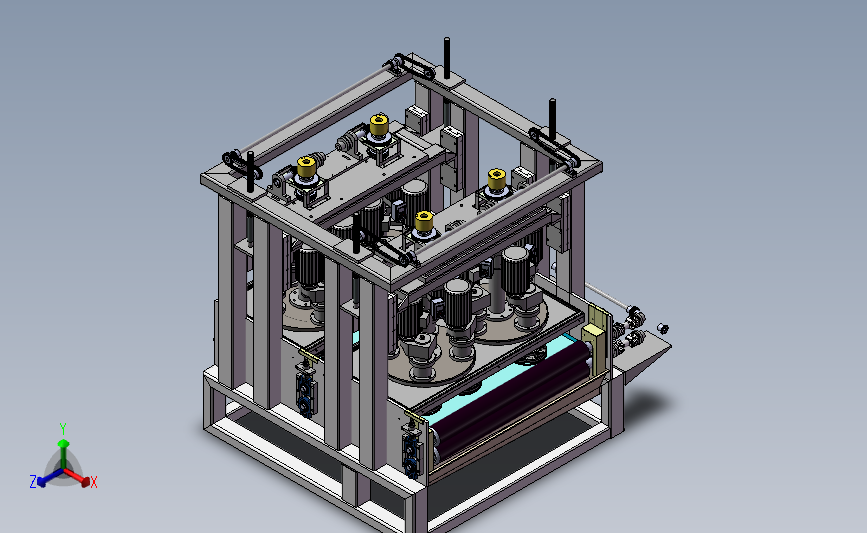 不锈钢8K机转盘机3D模型 Solidworks设计