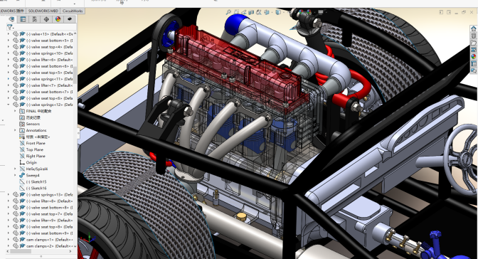 超级跑车整车设计（除外壳）（发动机完整）3D图纸 SOLIDWORKS