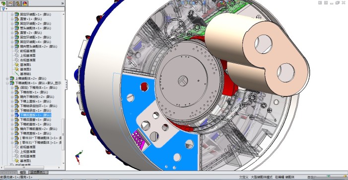 超详细的盾构机设计模型(包括刀盘等内部结构)3D模型 SolidWorks