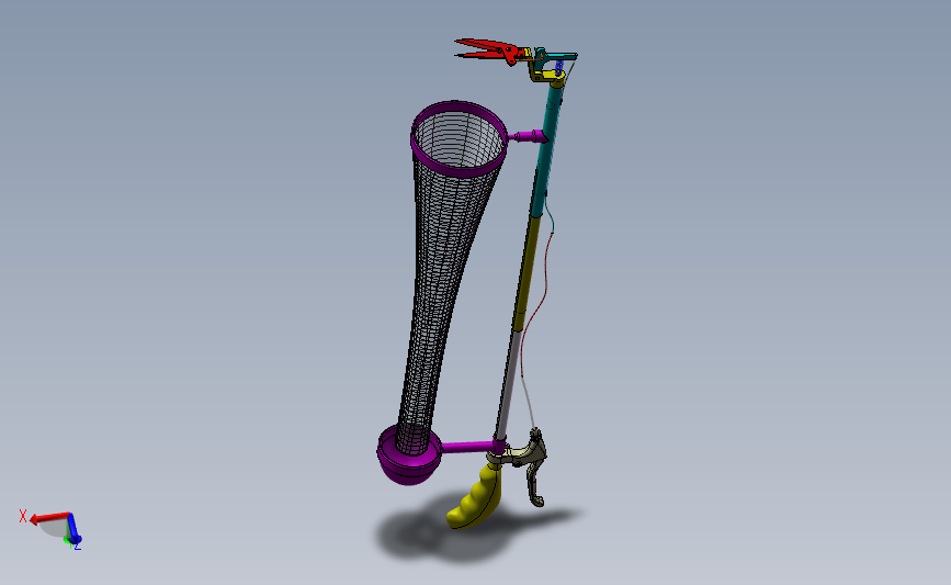 多功能水果摘取器三维建模图纸 Solidworks设计