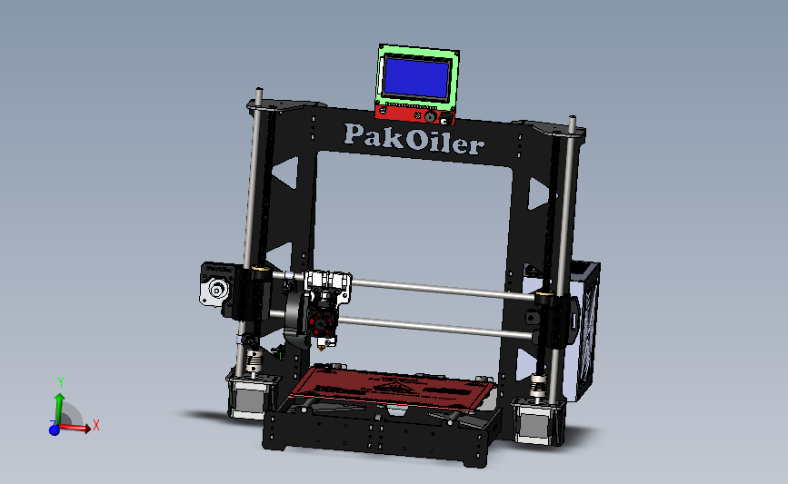 3d打印机结构模型-PakOiler