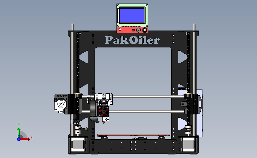 3d打印机结构模型-PakOiler 正面视图