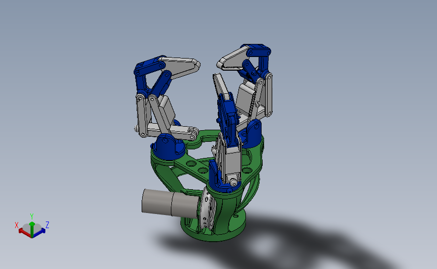 SolidWorks 3D欠驱动机械手
