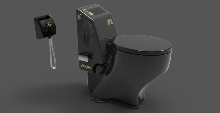 高级智能马桶模型3D图纸 Solidworks设计