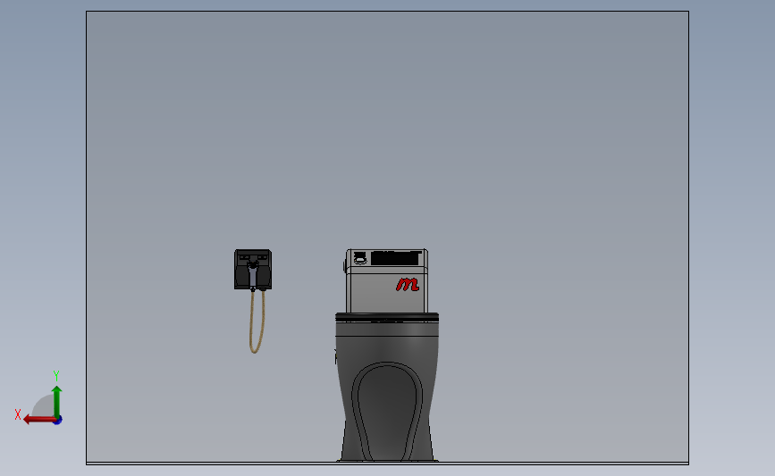 高级智能马桶模型3D图纸 Solidworks设计 背面视图