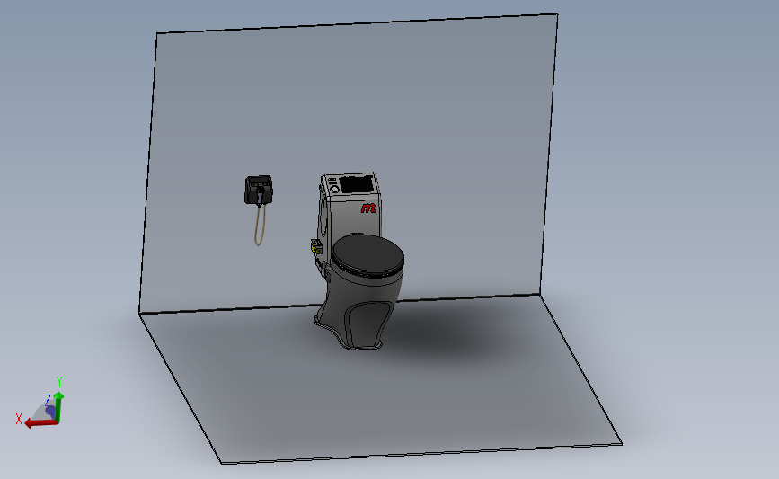 高级智能马桶模型3D图纸 Solidworks设计 主视图