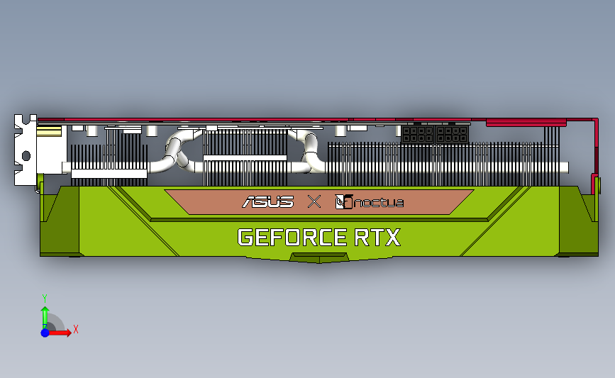 华硕GeForce RTX 3070夜行者OC版8GB GDDR6 正面视图