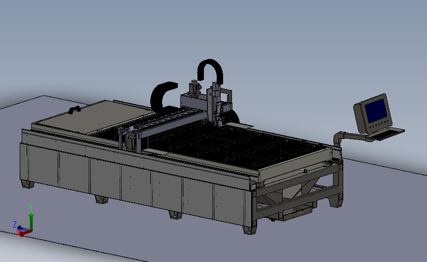 激光切割机（齿条式）3D模型图纸 Solidworks设计