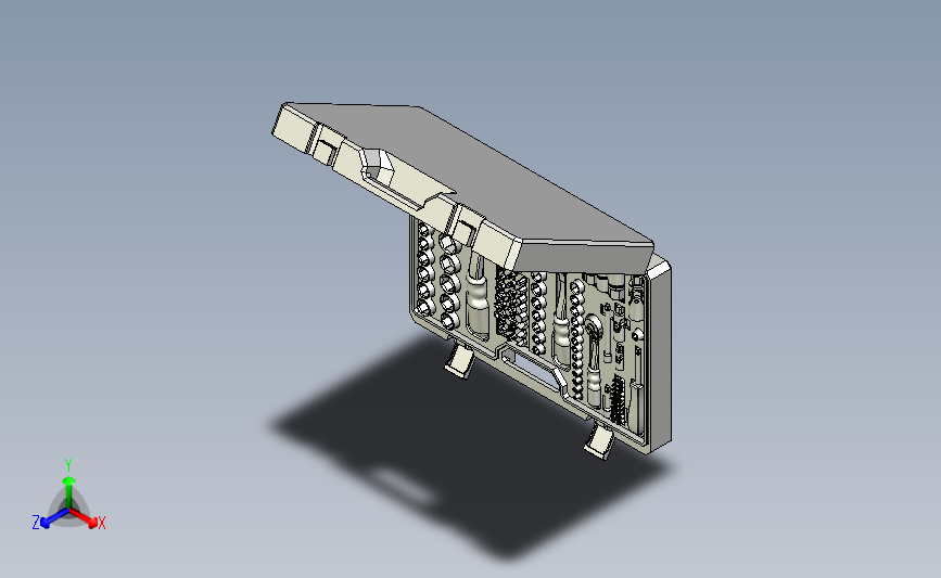 棘轮套筒扳手工具箱3D数模图纸 STP格式