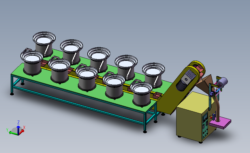 螺丝分拣包装机3D模型 Solidworks设计