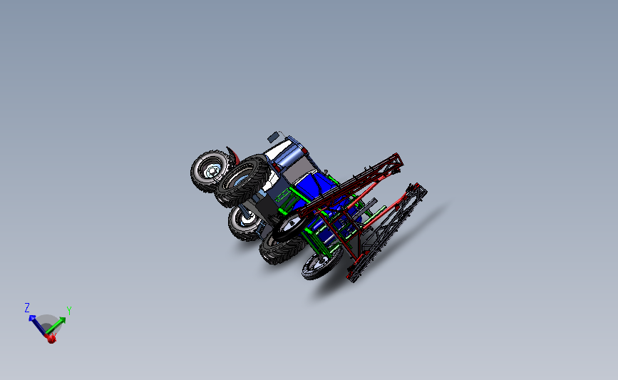 农用机械打药机3D模型 Solidworks设计 附IGS