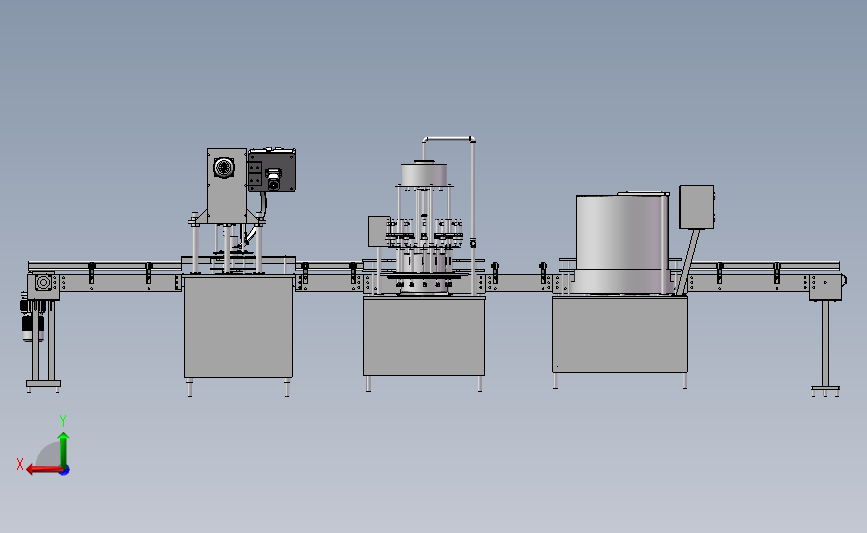 全自动化瓶装饮料生产线3D模型图纸 Solidworks设计