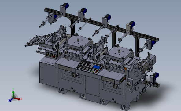 双座模切机三维建模图纸 SOLIDWORKS设计