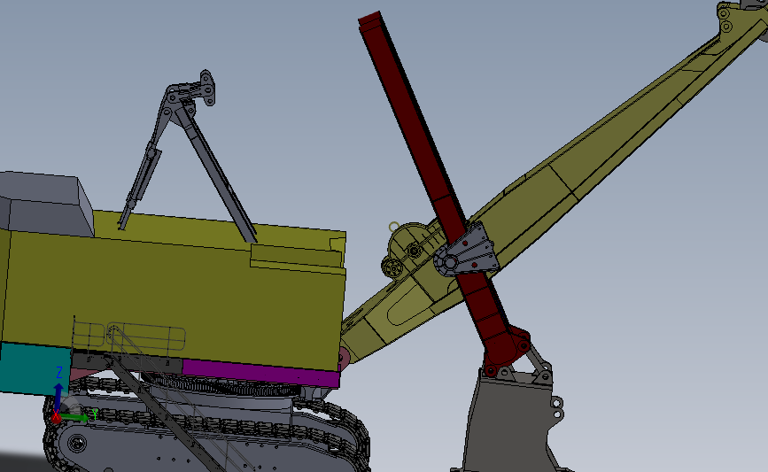 提升轮挖掘机模型3D图纸 SolidWorks设计