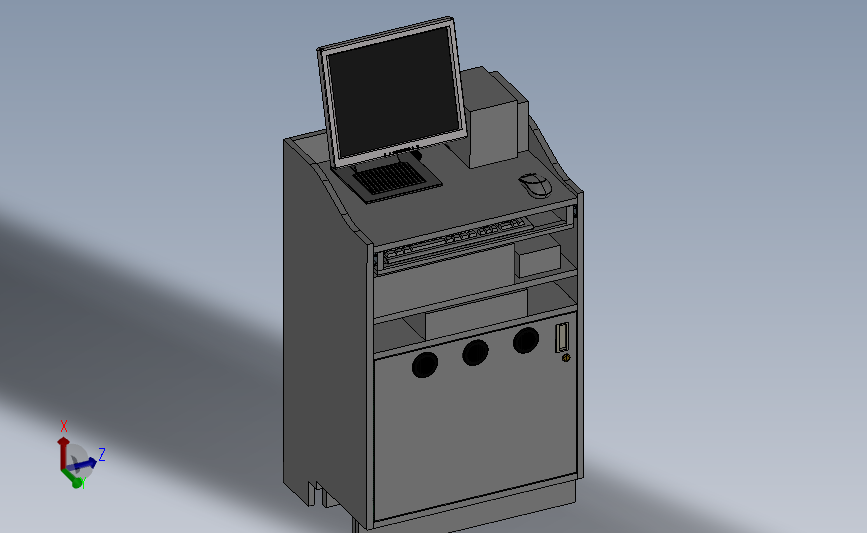 移动式电脑工具车设计模型