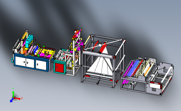 无纺布提袋机3D数模图纸 Solidworks设计