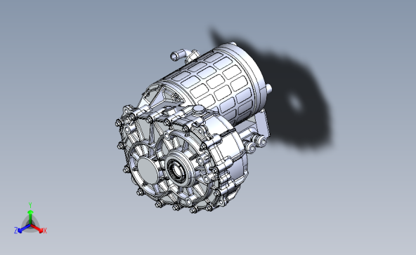 新能源电动汽车电机驱动系统3D模型图纸 STEP格式