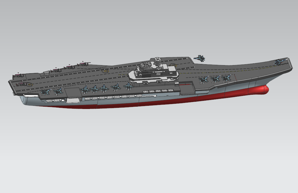 大型航母模型三维设计