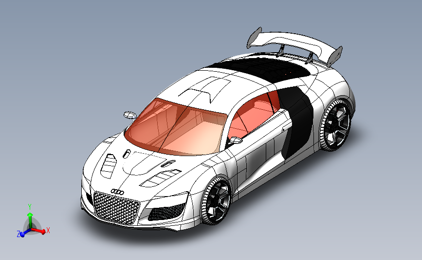 奥迪 R8-汽车_SOLIDWORKS 2019_模型图纸下载 – 懒石网