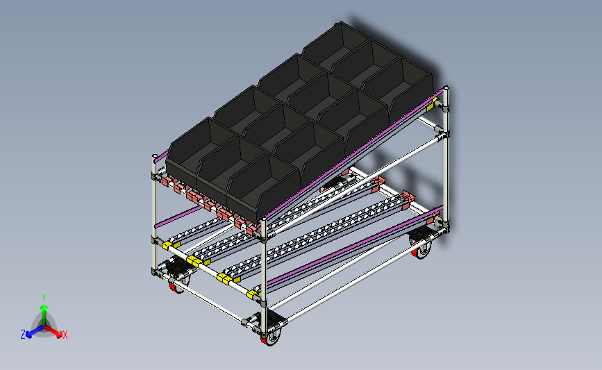 滑梯式送料输送带小车