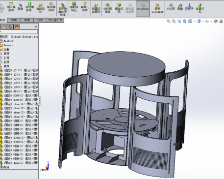 圆型钣金焊接机架3D模型图纸 Solidworks设计