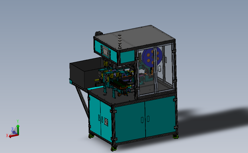 遮阳板铝管贴膜机自动化设备3D数模图纸 Solidworks设计
