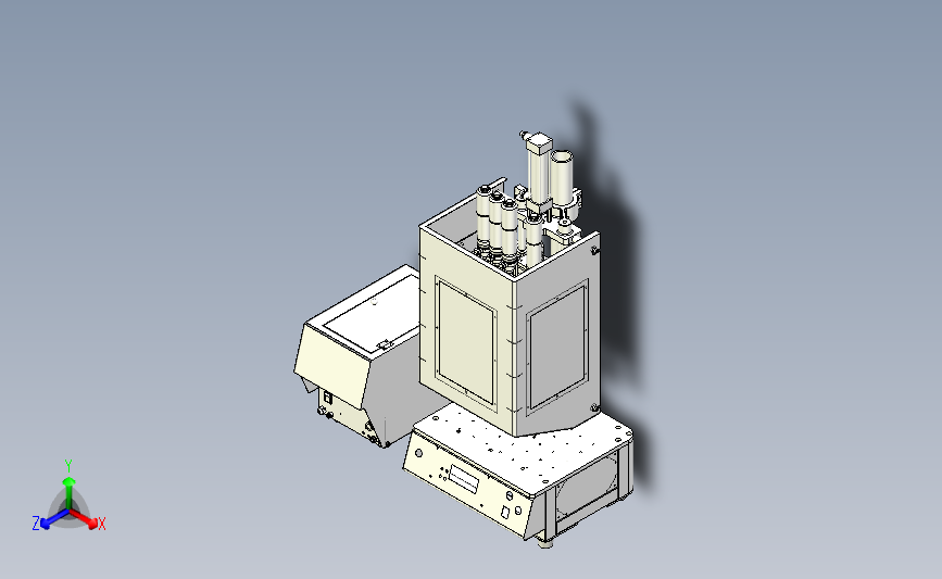 桌面式全自动四轴锁螺丝机3D模型 x_t格式