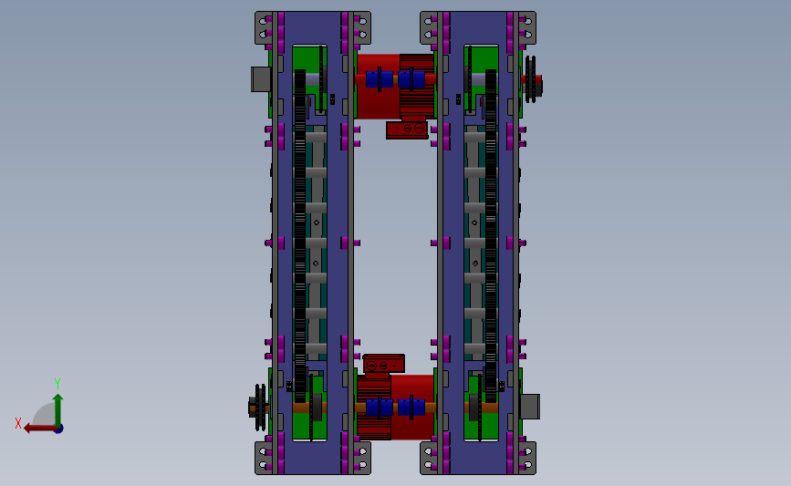 自动货叉(自动伸缩货叉,堆垛机货叉)3D建模图纸 solidworks设计 背面视图