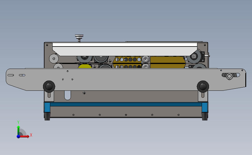 薄膜铝箔袋连续封口机3D数模图纸 Solidworks设计 正面视图