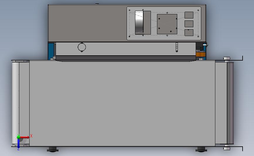 薄膜铝箔袋连续封口机3D数模图纸 Solidworks设计 俯视图