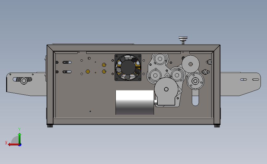 薄膜铝箔袋连续封口机3D数模图纸 Solidworks设计 背面视图