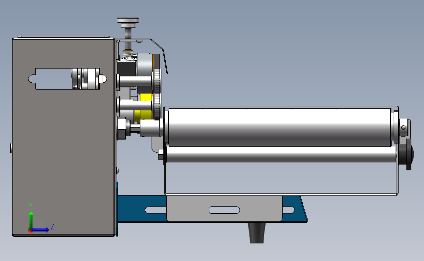 薄膜铝箔袋连续封口机3D数模图纸 Solidworks设计 左侧视图