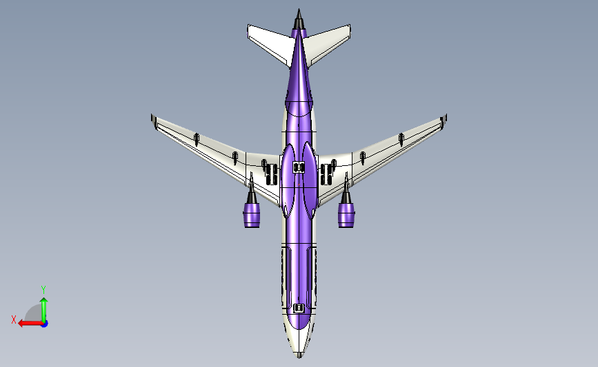 麦道 md 11f 飞机模型 背面视图