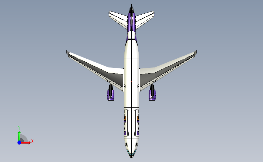 麦道 md 11f 飞机模型 正面视图